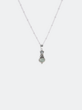 Grey Chalcedony & Aquamarine Pendant Necklace