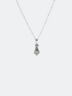 Grey Chalcedony & Aquamarine Pendant Necklace