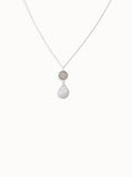 Double Pendant Rainbow White Moonstone Necklace