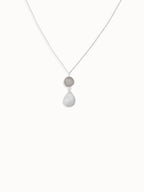 Double Pendant Rainbow White Moonstone Necklace
