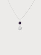 Double Pendant Natural Purple Amethyst Necklace