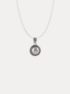 Pearl Pendant Antique Silver Necklace