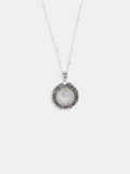 Natural Moonstone Studded Pendant Silver Necklace
