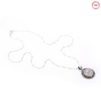 Natural Moonstone Studded Pendant Silver Necklace