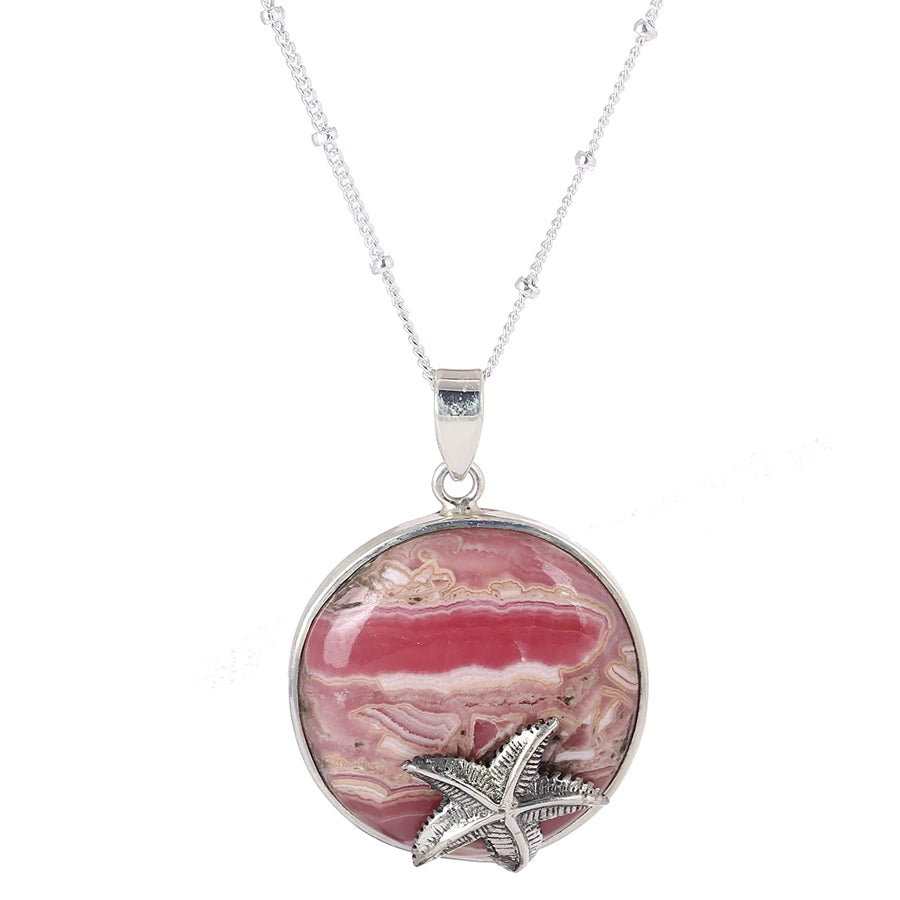 Rhodochrosite Star Pendant Necklace