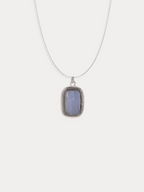 Blue Lace Gemstone Studded Pendant Necklace
