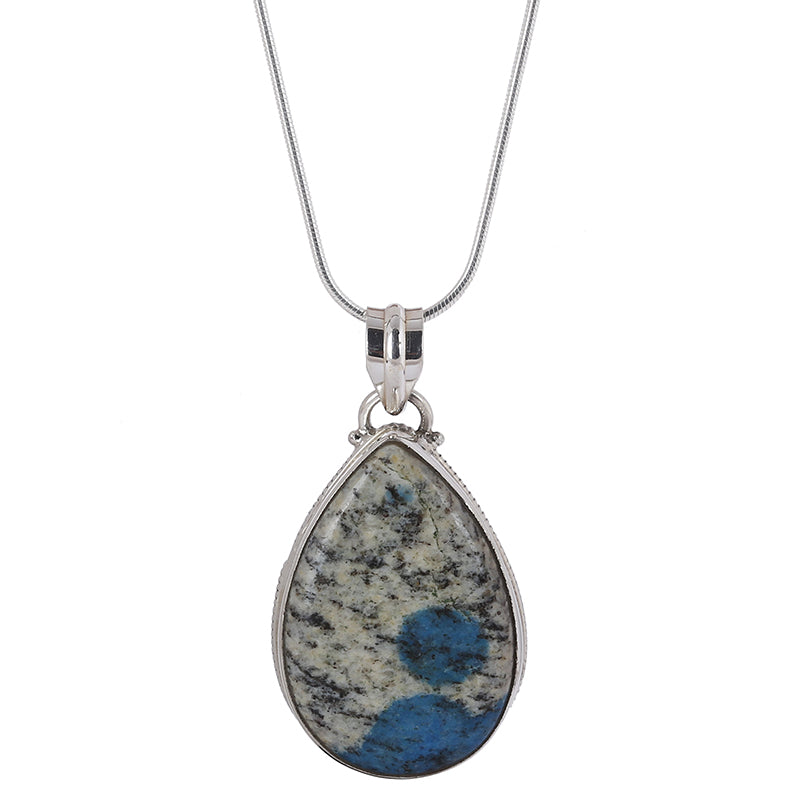 K2 Jasper Pendant Silver Necklace