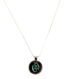 CANCER Symbolic Glass Pendant Silver Plated Chain