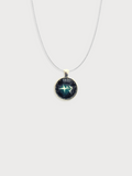 SAGITTARIUS Symbolic Glass Pendant Silver Plated Chain