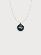 SAGITTARIUS Symbolic Glass Pendant Silver Plated Chain