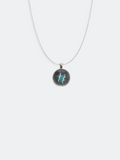 AQUARIUS Symbolic Glass Pendant Silver Plated Chain
