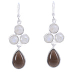 Triple Moonstone Dangle Droplet Earrings