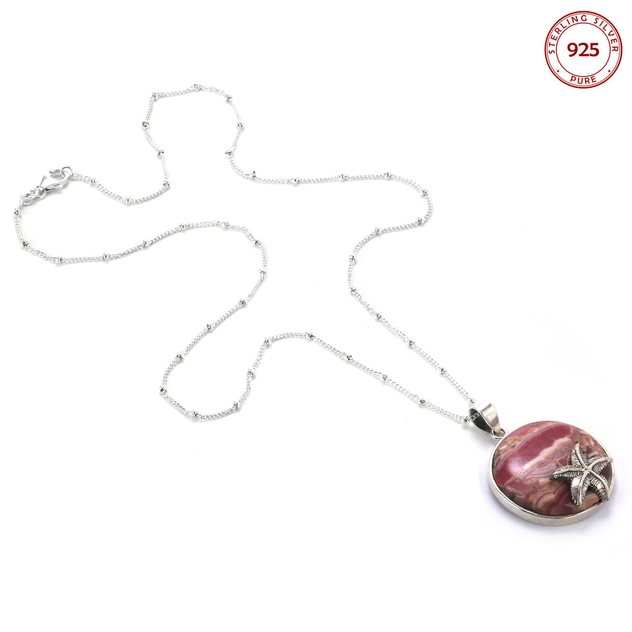 Rhodochrosite Star Pendant Necklace