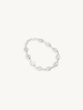 Natural White Chalcedony Silver Bracelet