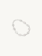Natural White Chalcedony Silver Bracelet