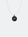 CANCER Symbolic Glass Pendant Silver Plated Chain